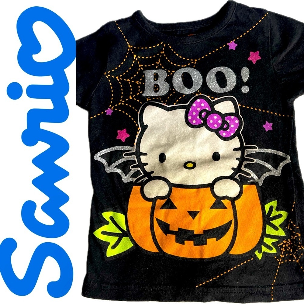 Sanrio Hello Kitty BOO Glitter Halloween T- Shirt. 3T. EUC